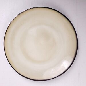 Mikasa Gourmet Basics Andria Dinner Plate 11" Stoneware Tan Black Modern